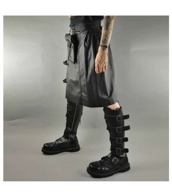 Black Gothic Biker Rock Star Steampunk Metal Scottish Kilt Skirt 